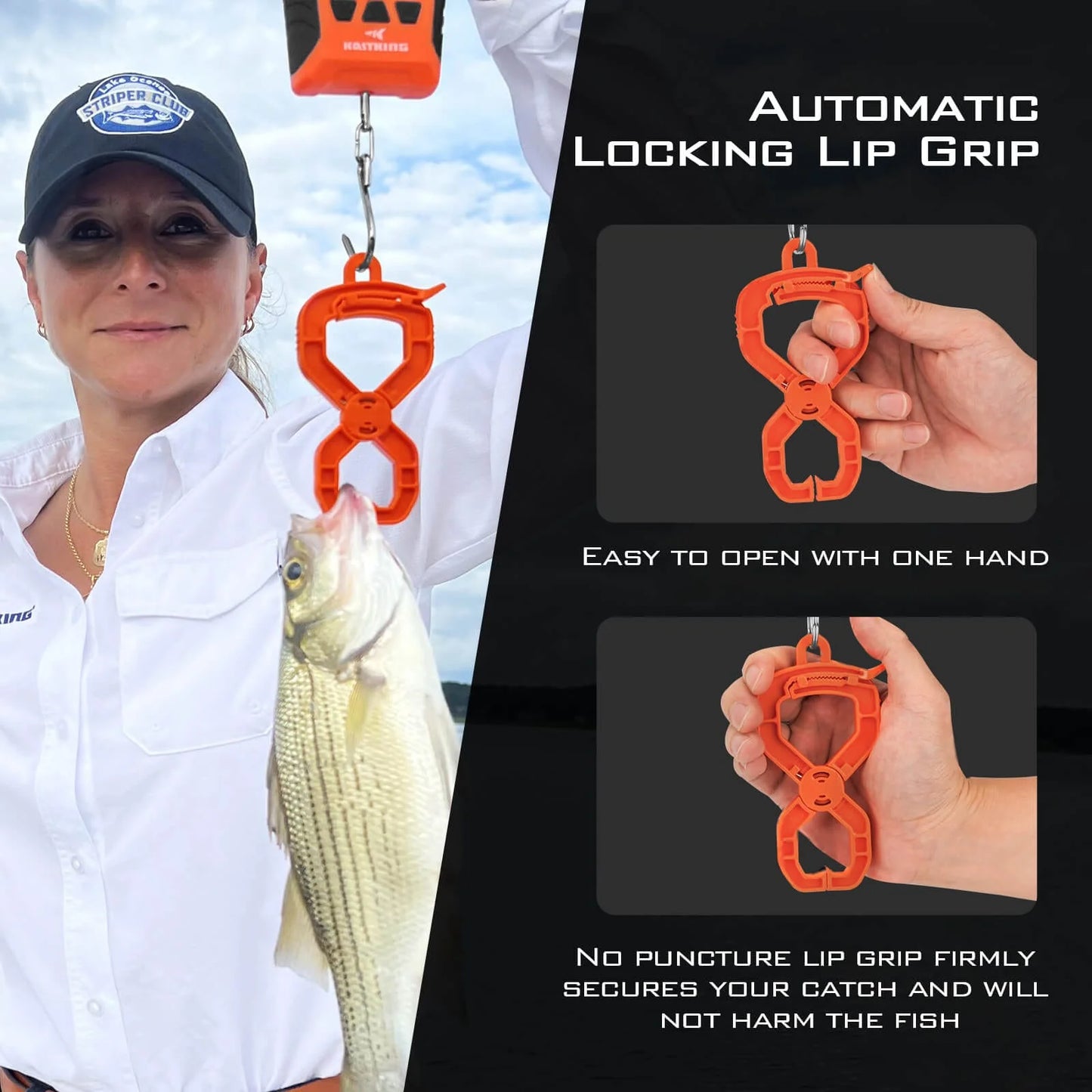 Kastking WideView Waterproof Digital Scale with Lip Gripper and Ruler 110lb